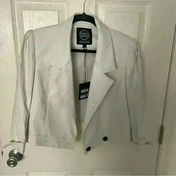 NWT 212 Goods 7th Ave. White Coated Linen Jacket Womens SZ 4 Handmade In NY $440 - Picture 1 of 15